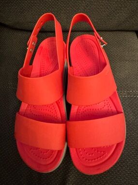 CROCS Kids Bright Red Slingback Sandals